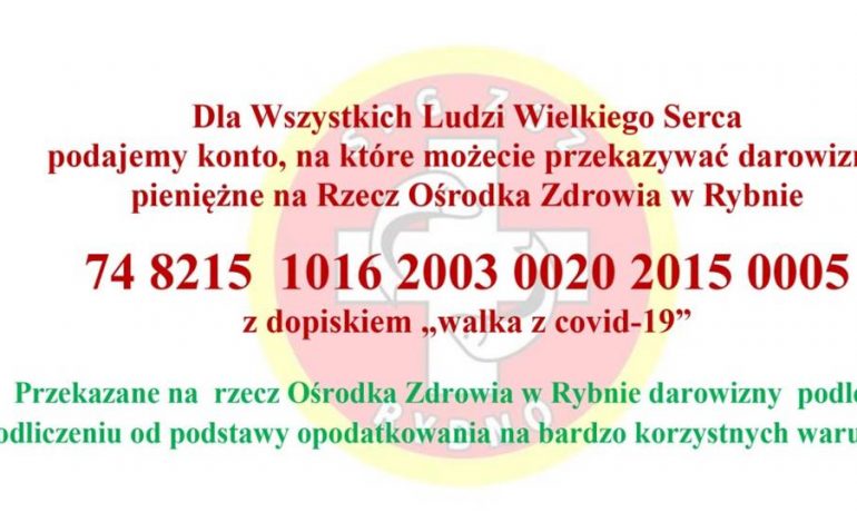 Darowizny dla Ośrodka Zdrowia w Rybnie z ulgą podatkową