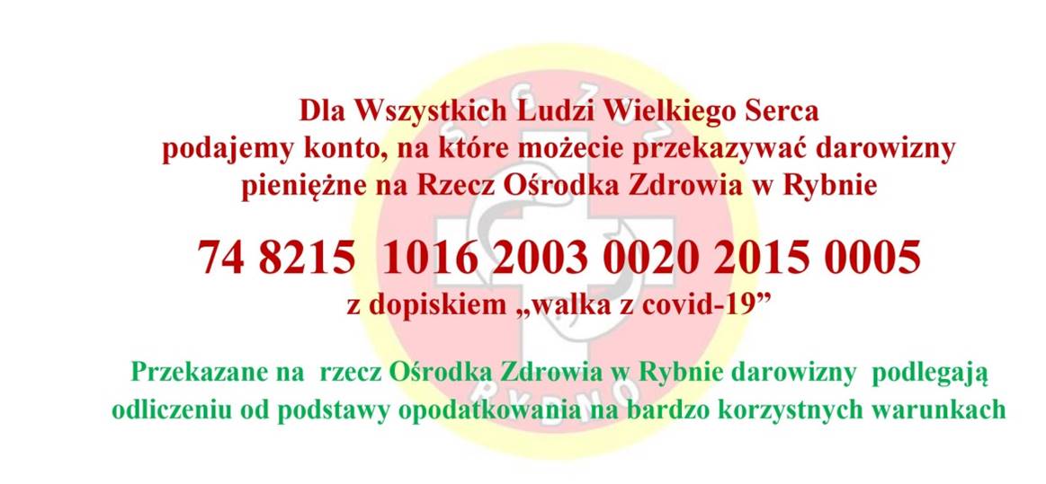 Darowizny dla Ośrodka Zdrowia w Rybnie z ulgą podatkową